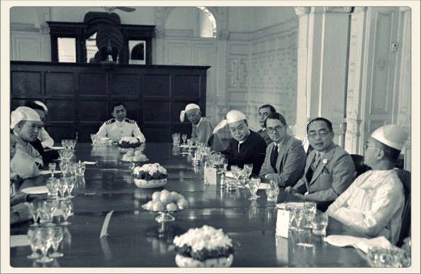 Lunch hosted by President Sao Shwe Thaik in 1949