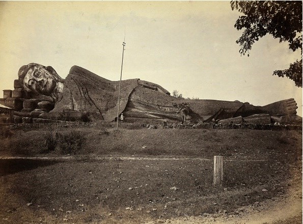 The Shwethalyaung Buddha at Pegu (now Bago) in 1881