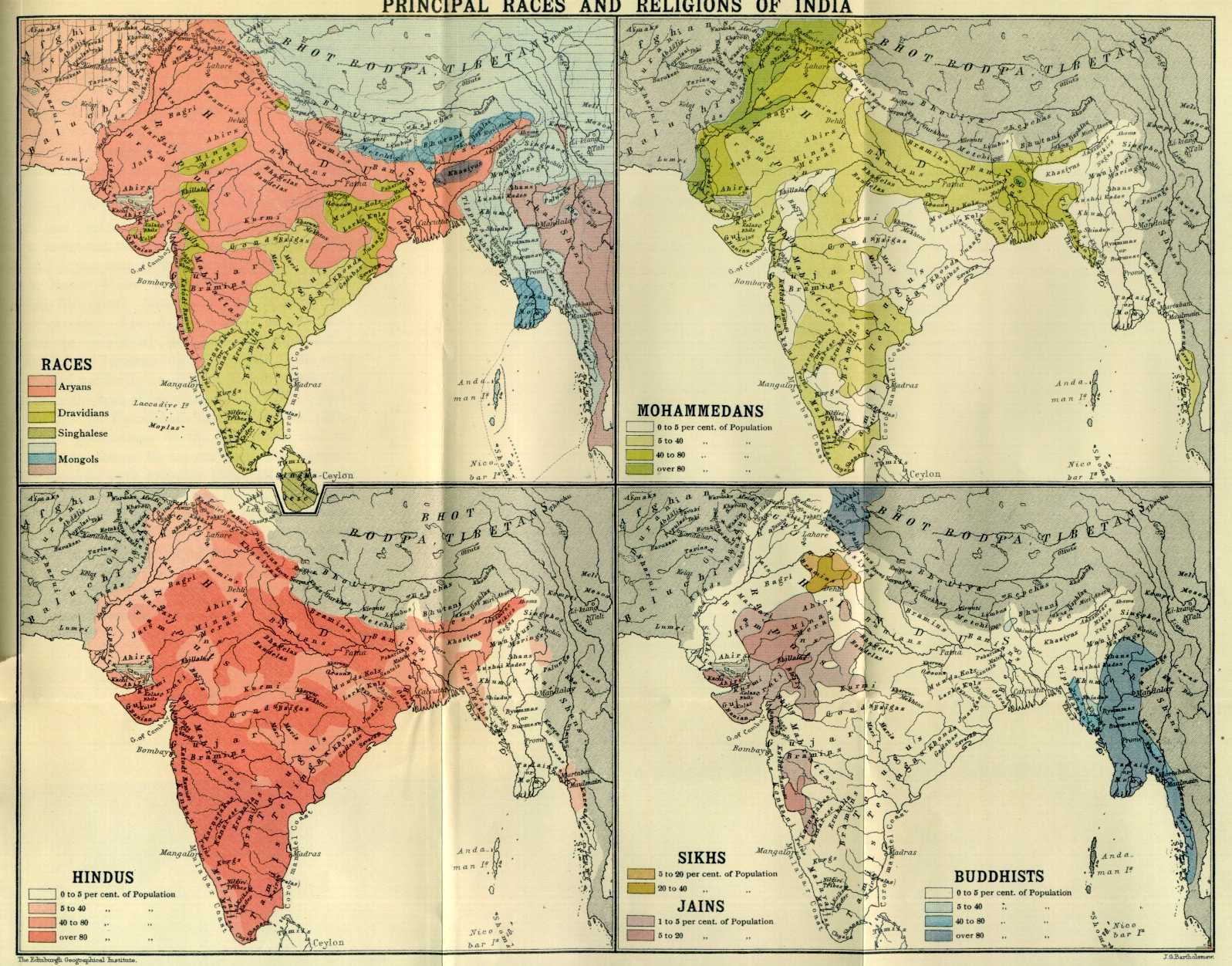 ၁၉၀၁ ခုနှစ်ဝန်းကျင်က အိန္ဒိယအင်ပါယာကြီးရှိ လူမျိုးစုများနှင့် ကိုးကွယ်ရာ ဘာသာများ အပေါ်  ဗြိတိသျှတို့၏ အမြင်