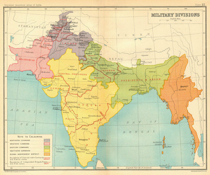British India military commands c. 1931