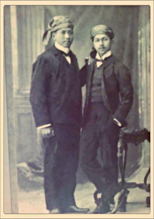 Sons of the Prince of Myingun in Paris c. 1890. They both died in exile in Saigon in the 1910s.