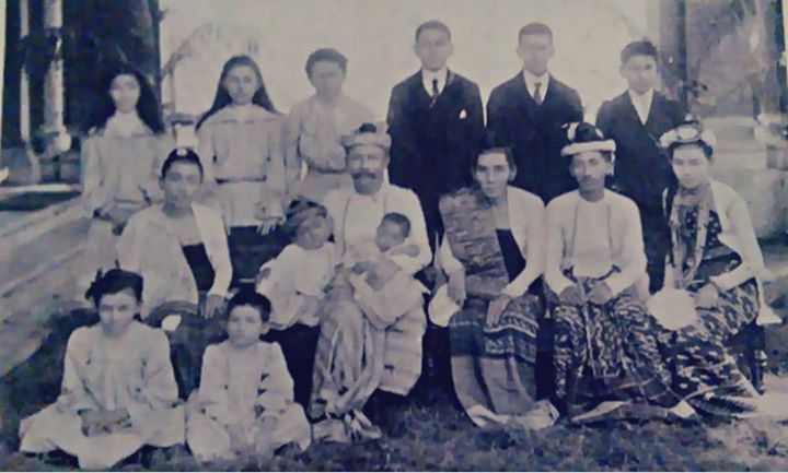 HRH the Prince of Limbin together with his family, including his daughter Princess Ma Lat, at Allahabad, India.