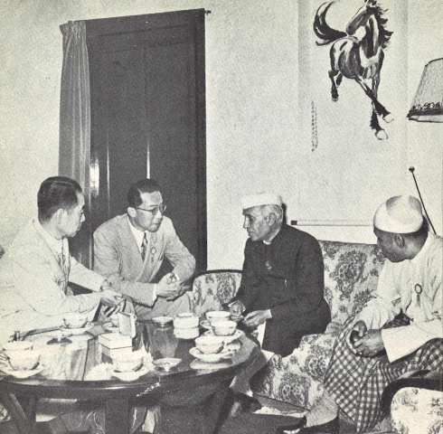 Chinese Premier Zhou Enlai with Nehru and U Nu